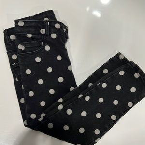 DISNEY DENIMS! Black polka dot